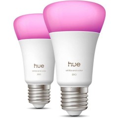 Pack de 2 ampoules LED connectées A60 - PHILIPS HUE - Lumiere blanche