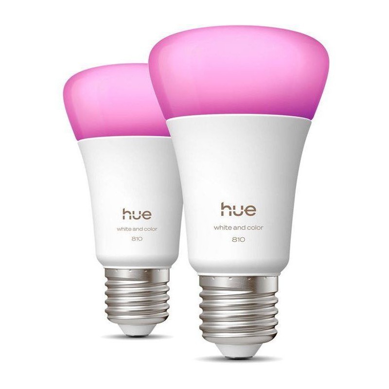 Pack de 2 ampoules LED connectées A60 - PHILIPS HUE - Lumiere blanche