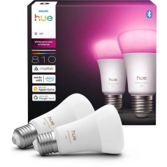 Pack de 2 ampoules LED connectées A60 - PHILIPS HUE - Lumiere blanche