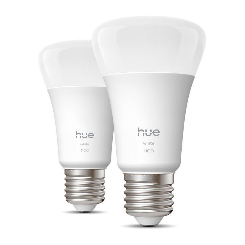 Pack de 2 ampoules LED connectées A60 - PHILIPS HUE - Lumiere blanche