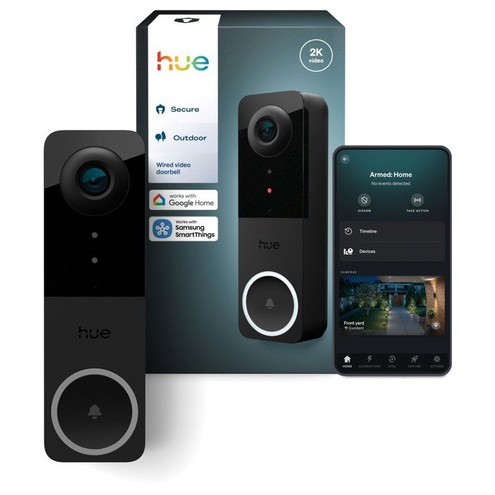 Sonnette vidéo fillaire connectée - Philips Hue - Filaire - 2K - Conversation bidirectionnelle - Extérieur Sonnette vidéo fillaire connectée - Philips Hue - Filaire - 2K - Conversation bidirectionnelle - Extérieur
