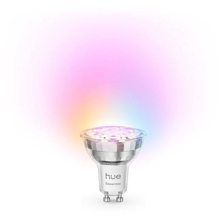 Spot LED connecté GU10 - PHILIPS HUE - Lumiere blanche et colorée - 4,7 W - 2200-6500K - 345 lumens