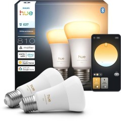 Pack de 2 ampoules LED connectées A60 - PHILIPS HUE - Lumiere blanche