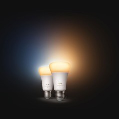 Pack de 2 ampoules LED connectées A60 - PHILIPS HUE - Lumiere blanche