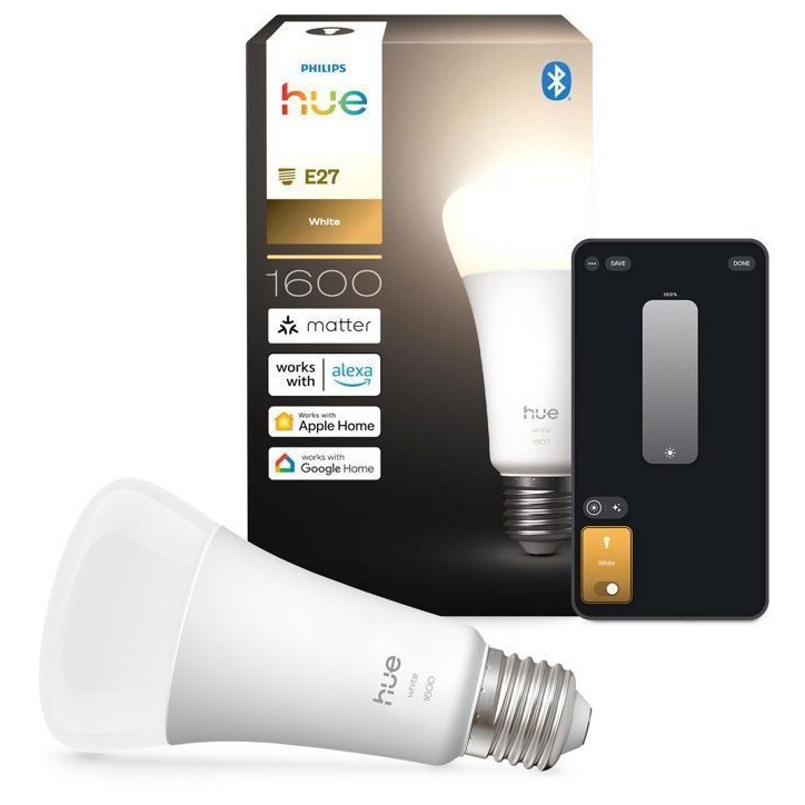 Ampoule LED connectée A67 - PHILIPS HUE - Lumiere blanche chaude - 2700K - Culot E27 - 13,5 W - 1600 lumens