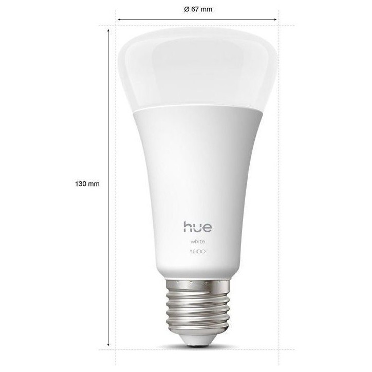 Ampoule LED connectée A67 - PHILIPS HUE - Lumiere blanche chaude - 2700K - Culot E27 - 13,5 W - 1600 lumens