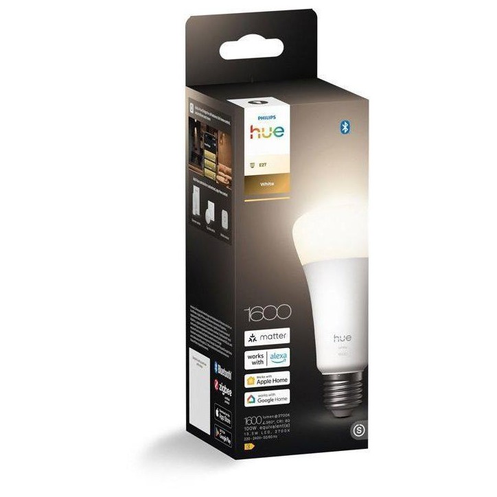 Ampoule LED connectée A67 - PHILIPS HUE - Lumiere blanche chaude - 2700K - Culot E27 - 13,5 W - 1600 lumens