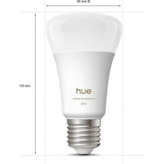 Pack de 4 ampoules LED connectées A60 - PHILIPS HUE - Lumiere blanche