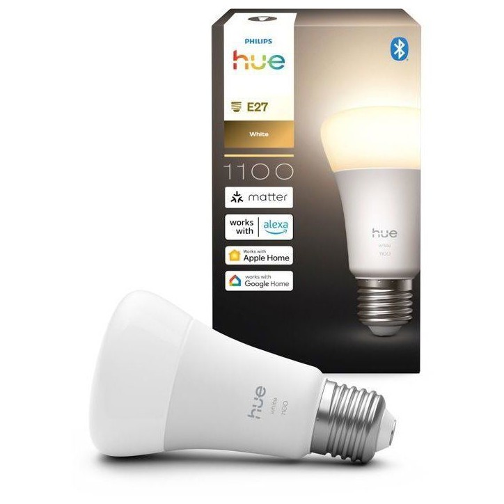 Ampoule LED connectée A60 - PHILIPS HUE - Lumiere blanche chaude - 2700K - Culot E27 - 9,5 W - 1100 lumens Ampoule LED connectée A60 - PHILIPS HUE - Lumiere blanche chaude - 2700K - Culot E27 - 9,5 W - 1100 lumens