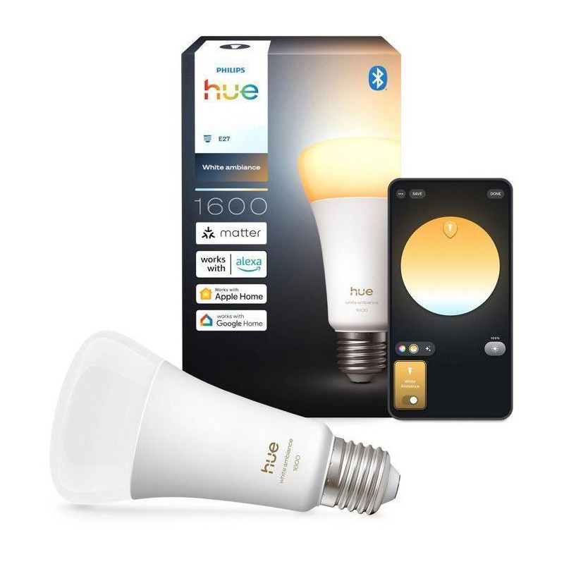 Ampoule LED connectée A67 - PHILIPS HUE - Lumiere blanche chaude - Cu