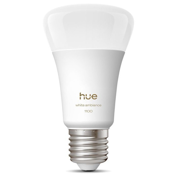 Ampoule LED connectée A60 - PHILIPS HUE - Lumiere blanche chaude - Culot E27 - 8,1W - 1000-2000k - 1100 lumens Ampoule LED connectée A60 - PHILIPS HUE - Lumiere blanche chaude - Culot E27 - 8,1W - 1000-2000k - 1100 lumens