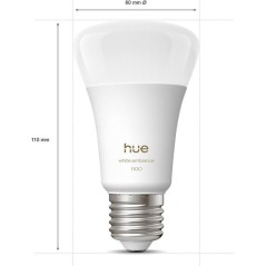 Ampoule LED connectée A60 - PHILIPS HUE - Lumiere blanche chaude - Cu