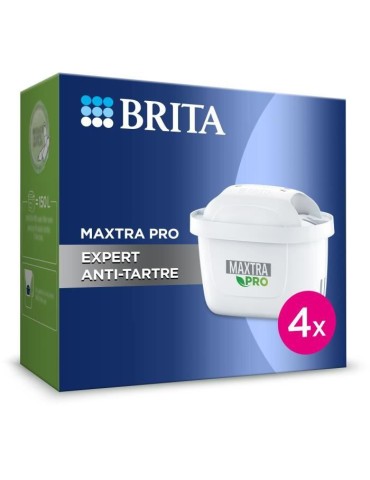 BRITA Pack de 4 cartouches filtrantes MAXTRA PRO Expert anti-tartre - formule anti-tartre 50% plus puissante vs All-in-2 