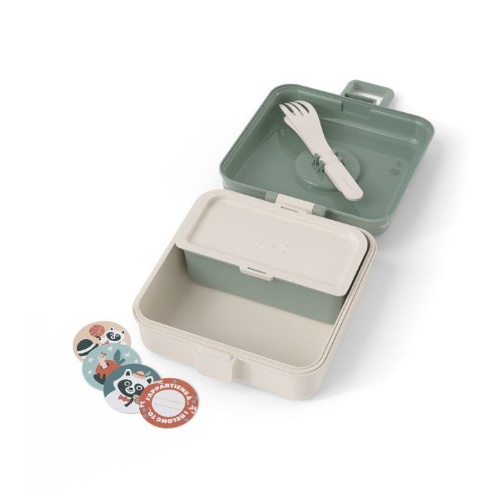 Boite a Sandwich Enfant - MONBENTO - Couverts inclus - Sans BPA - Snacky Raccoon Boite a Sandwich Enfant - MONBENTO - Couverts inclus - Sans BPA - Snacky Raccoon