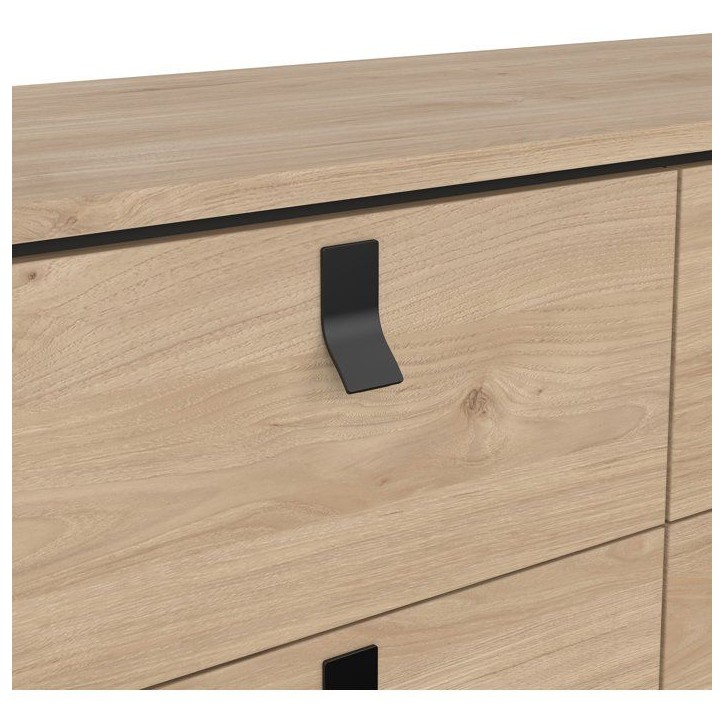 Commode RY - 6 Tiroirs - Décor Chene - L101,8 x P40,1 x H94,8 cm