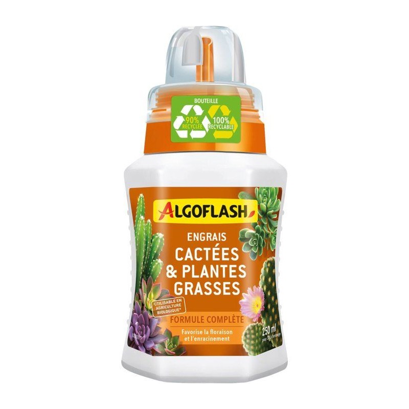 Engrais cactées & plantes grasses - ALGOFLASH - 250 ml - UAB