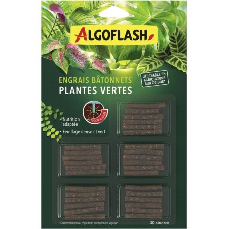 Bâtonnets engrais - ALGOFLASH - Plantes vertes - 30 bâtonnets - UAB
