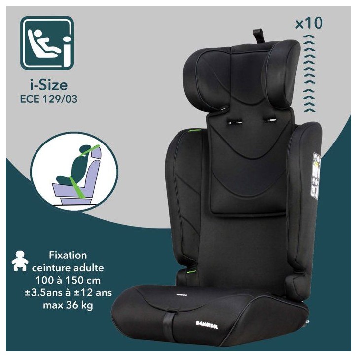 Siege auto évolutif - BAMBISOL - AY570N - Groupe 1/2/3 - I-Size - Noir Siege auto évolutif - BAMBISOL - AY570N - Groupe 1/2/3 - I-Size - Noir