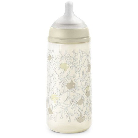 Biberon - SUAVINEX - Birdies - Tétine SX Pro L - 360 ml - 6 mois et plus - Beige
