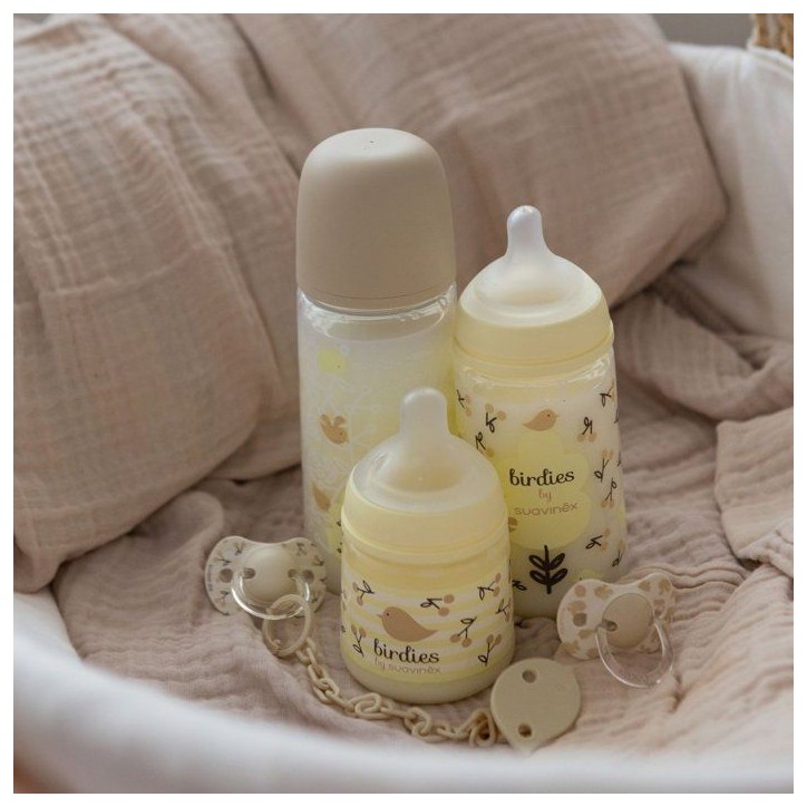Biberon - SUAVINEX - Birdies - Tétine SX Pro L - 360 ml - 6 mois et plus - Beige Biberon - SUAVINEX - Birdies - Tétine SX Pro L - 360 ml - 6 mois et plus - Beige