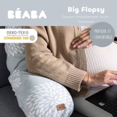 Coussin de maternité - BEABA - Big Flopsy™ - Fleurs - Gris
