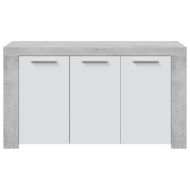 Buffet - AMBIT - Effet béton satiné / Blanc Artik - 3 portes Buffet - AMBIT - Effet béton satiné / Blanc Artik - 3 portes