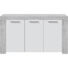 Buffet - AMBIT - Effet béton satiné / Blanc Artik - 3 portes
