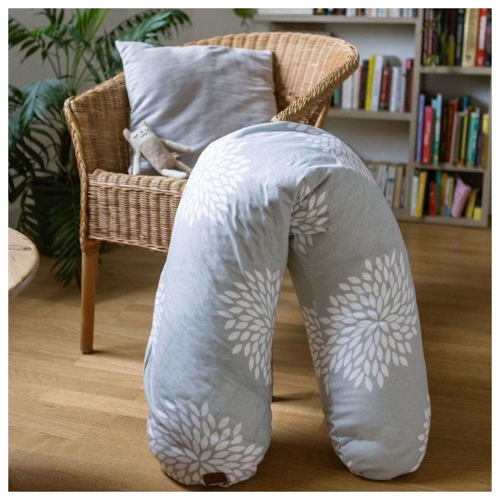 Coussin de maternité - BEABA - Big Flopsy™ - Fleurs - Gris Coussin de maternité - BEABA - Big Flopsy™ - Fleurs - Gris