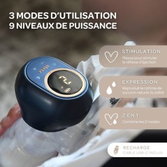 Tire-lait électrique simple - BEABA - Bleu nuit