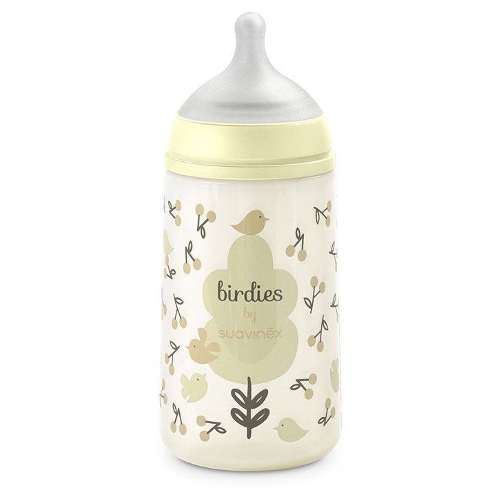 Biberon - SUAVINEX - Birdies - Tétine SX Pro M - 270 ml - 3 a 6 mois- Beige