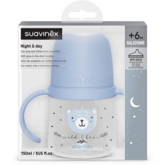 Biberon avec anses - SUAVINEX - NIGHT&DAY WILD&FREE - 150 ml - 6 mois