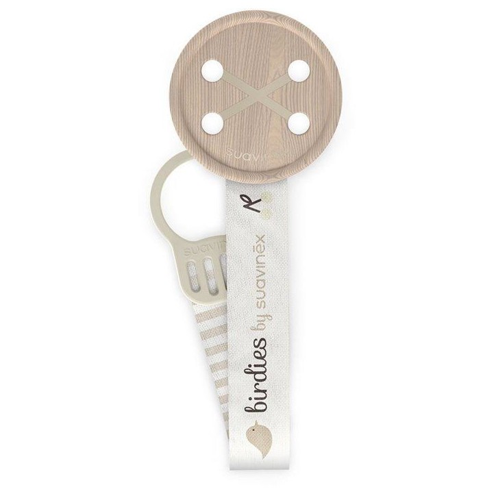 Attache-sucette avec ruban - SUAVINEX - Birdies - Des la naissance - Beige Attache-sucette avec ruban - SUAVINEX - Birdies - Des la naissance - Beige