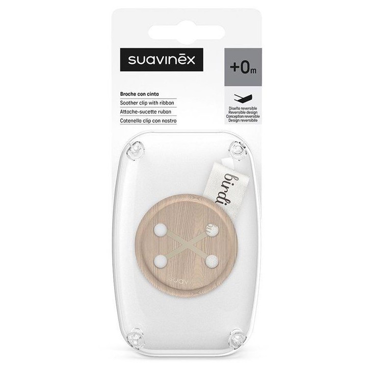 Attache-sucette avec ruban - SUAVINEX - Birdies - Des la naissance - Beige Attache-sucette avec ruban - SUAVINEX - Birdies - Des la naissance - Beige