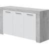 Buffet - AMBIT - Effet béton satiné / Blanc Artik - 3 portes