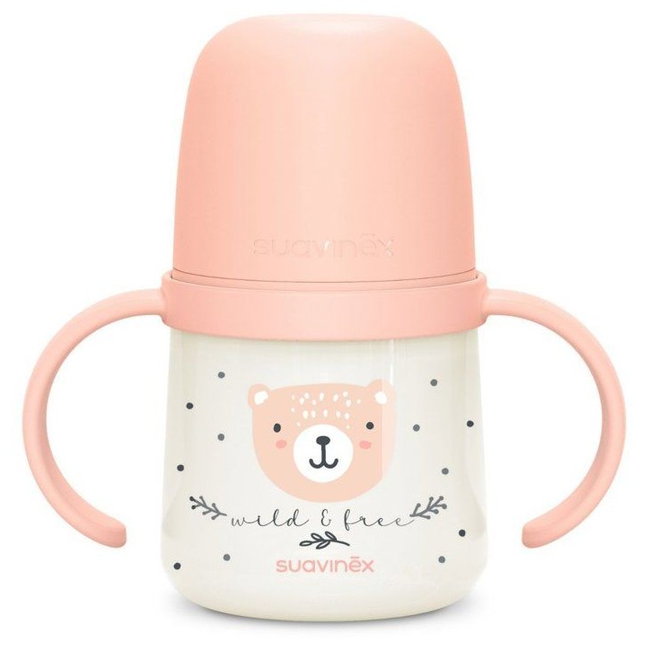 Biberon avec anses - SUAVINEX - NIGHT&DAY WILD&FREE - 150 ml - 6 mois et plus - Rose Biberon avec anses - SUAVINEX - NIGHT&DAY WILD&FREE - 150 ml - 6 mois et plus - Rose
