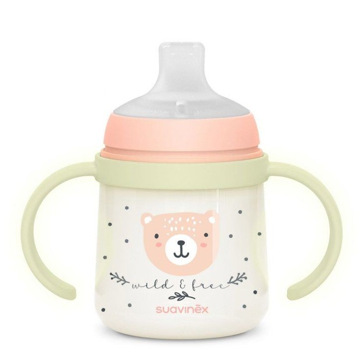 Biberon avec anses - SUAVINEX - NIGHT&DAY WILD&FREE - 150 ml - 6 mois et plus - Rose Biberon avec anses - SUAVINEX - NIGHT&DAY WILD&FREE - 150 ml - 6 mois et plus - Rose