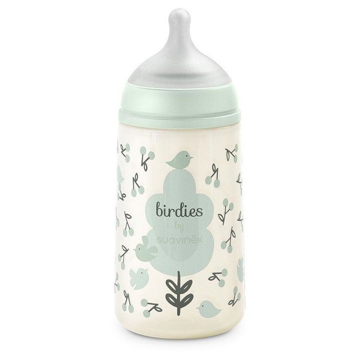 Biberon - SUAVINEX - Birdies - Tétine SX Pro M - 270 ml - 3 a 6 mois - Vert