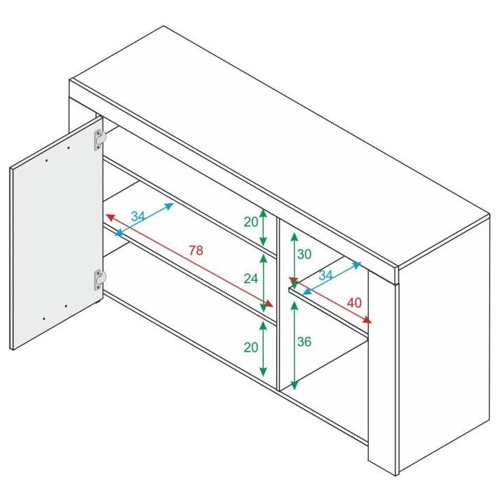 Buffet - AMBIT - Effet béton satiné / Blanc Artik - 3 portes Buffet - AMBIT - Effet béton satiné / Blanc Artik - 3 portes
