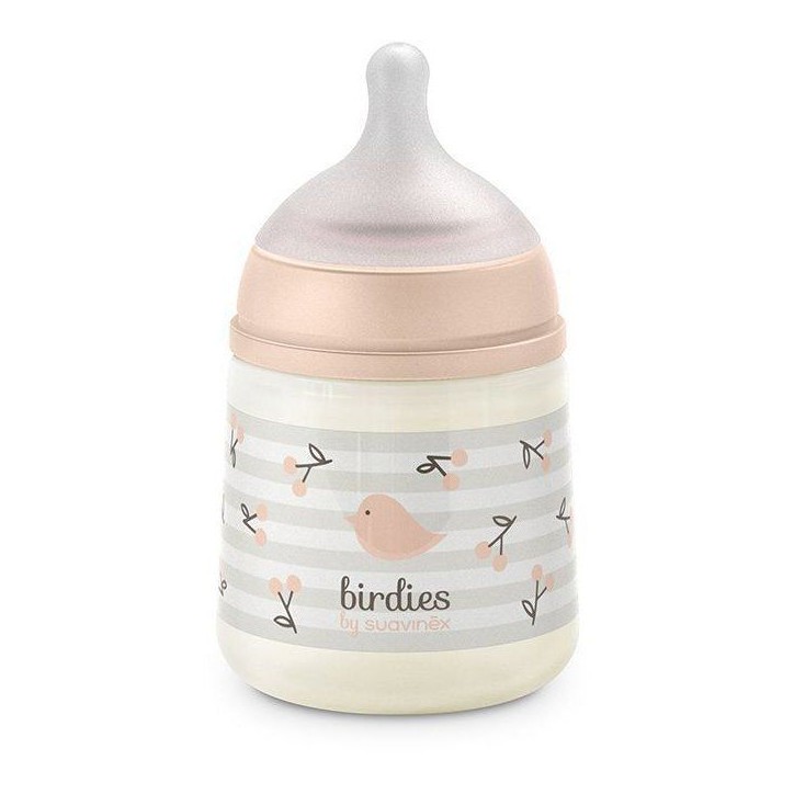 Biberon - SUAVINEX - Birdies - Tétine SX Pro S - 150 ml - 0 a 3 mois - Rose Biberon - SUAVINEX - Birdies - Tétine SX Pro S - 150 ml - 0 a 3 mois - Rose