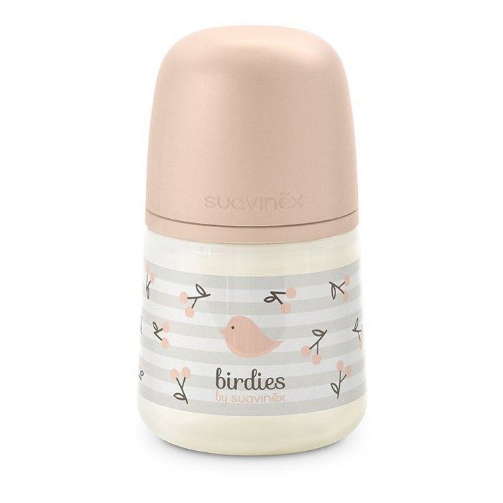 Biberon - SUAVINEX - Birdies - Tétine SX Pro S - 150 ml - 0 a 3 mois - Rose Biberon - SUAVINEX - Birdies - Tétine SX Pro S - 150 ml - 0 a 3 mois - Rose