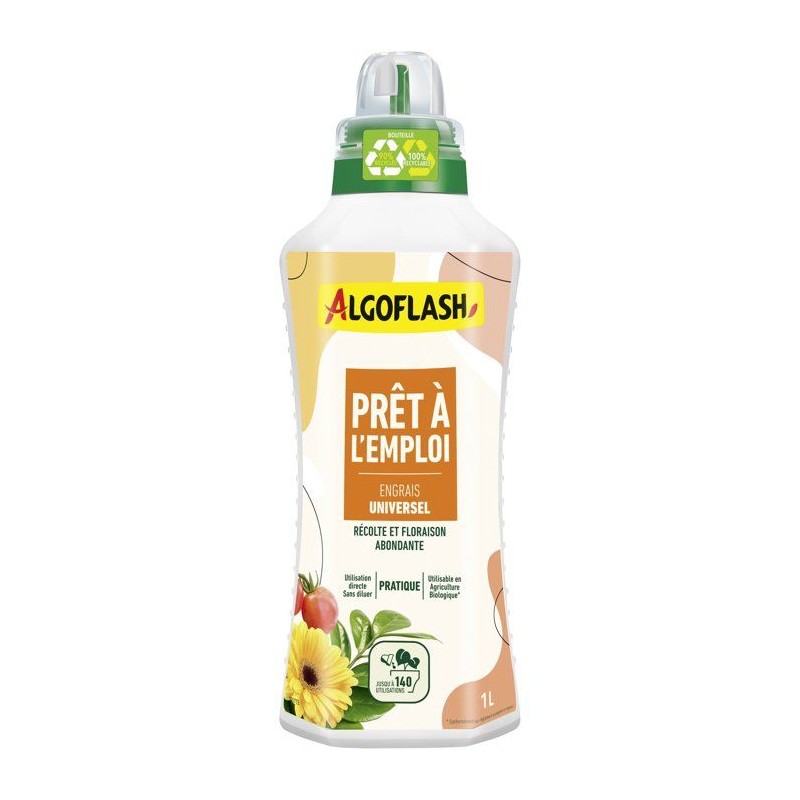 Engrais universel - ALGOFLASH - Pret a l'emploi - 1 L - UAB