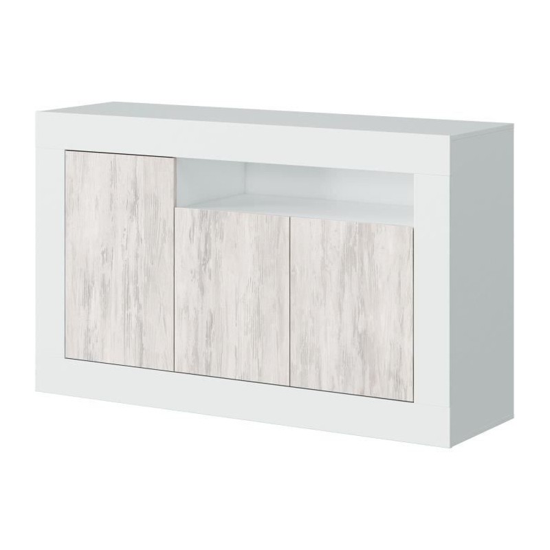 Buffet - BALTIK - Effet bois / Blanc - 3 portes Buffet - BALTIK - Effet bois / Blanc - 3 portes