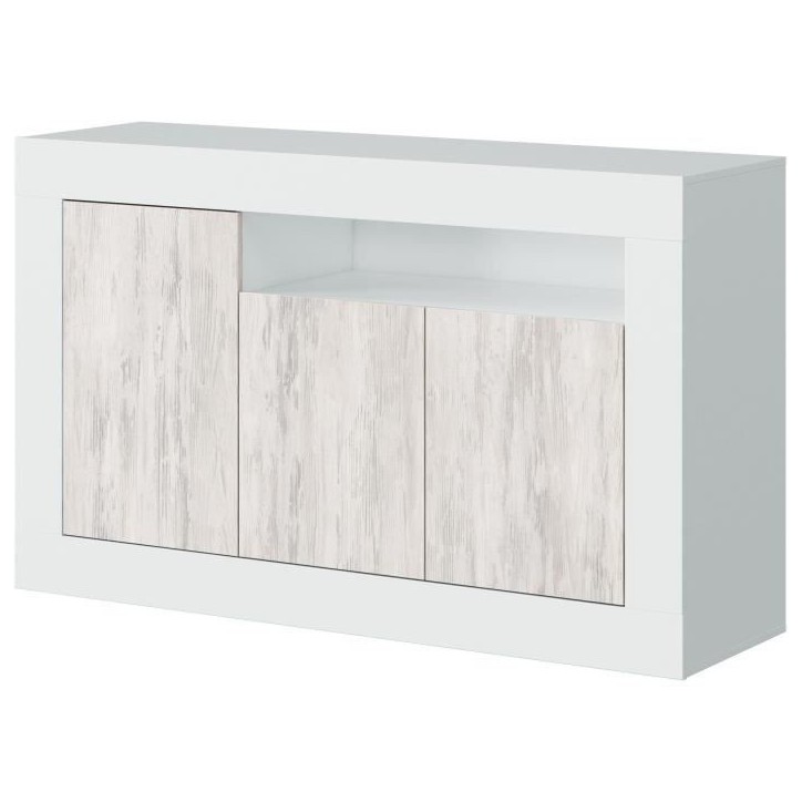 Buffet - BALTIK - Effet bois / Blanc - 3 portes Buffet - BALTIK - Effet bois / Blanc - 3 portes