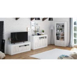 Buffet - BALTIK - Effet bois / Blanc - 3 portes
