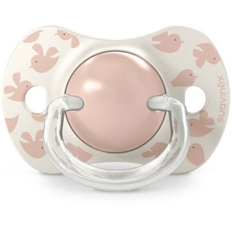 Lot de 2 sucettes symétriques - SUAVINEX - Birdies - SX Pro - 6 a 18 mois - Rose