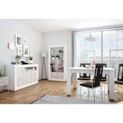 Buffet - BALTIK - Effet bois / Blanc - 3 portes