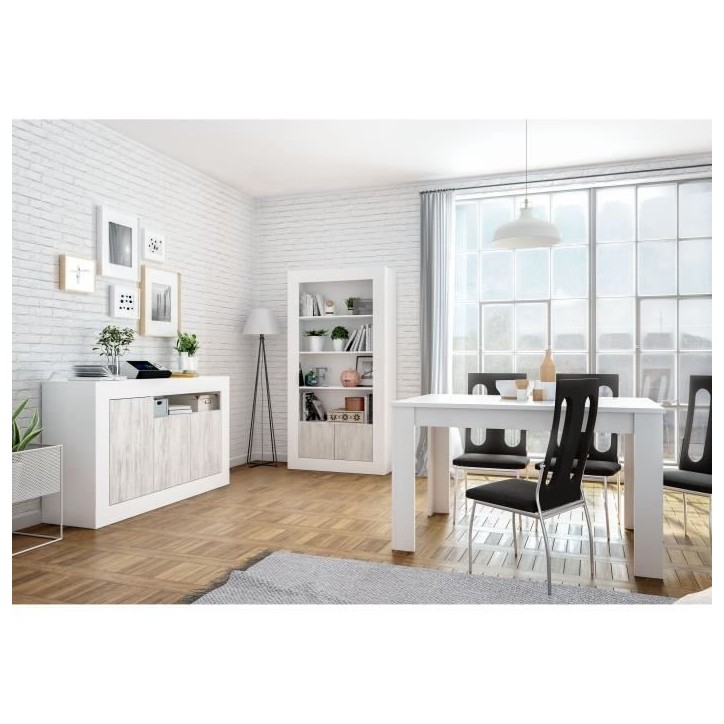 Buffet - BALTIK - Effet bois / Blanc - 3 portes Buffet - BALTIK - Effet bois / Blanc - 3 portes