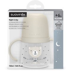 Biberon avec anses - SUAVINEX - NIGHT&DAY WILD&FREE - 150 ml - 6 mois