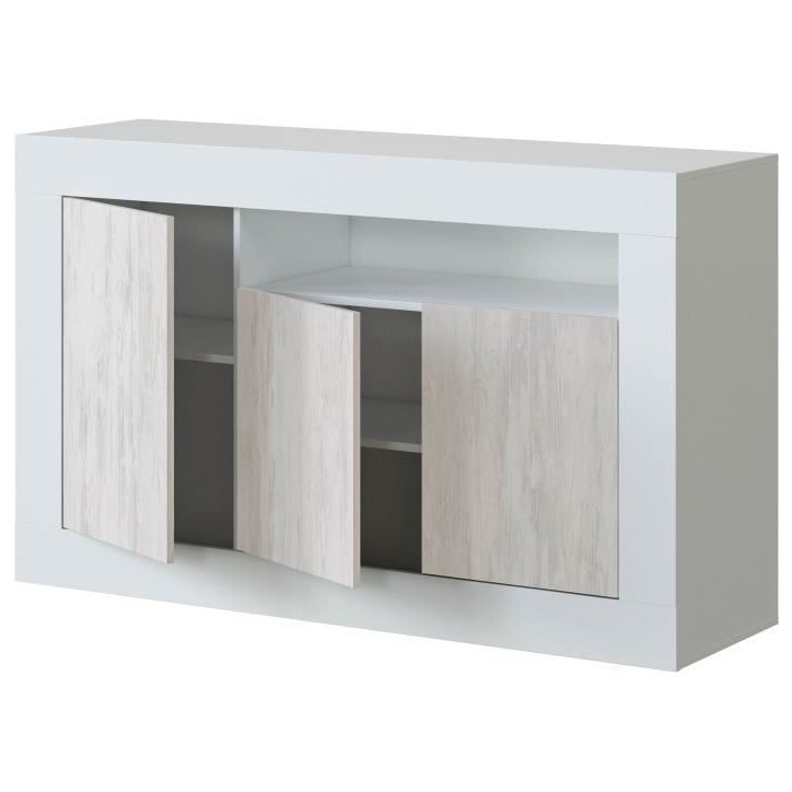 Buffet - BALTIK - Effet bois / Blanc - 3 portes Buffet - BALTIK - Effet bois / Blanc - 3 portes