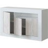 Buffet - BALTIK - Effet bois / Blanc - 3 portes